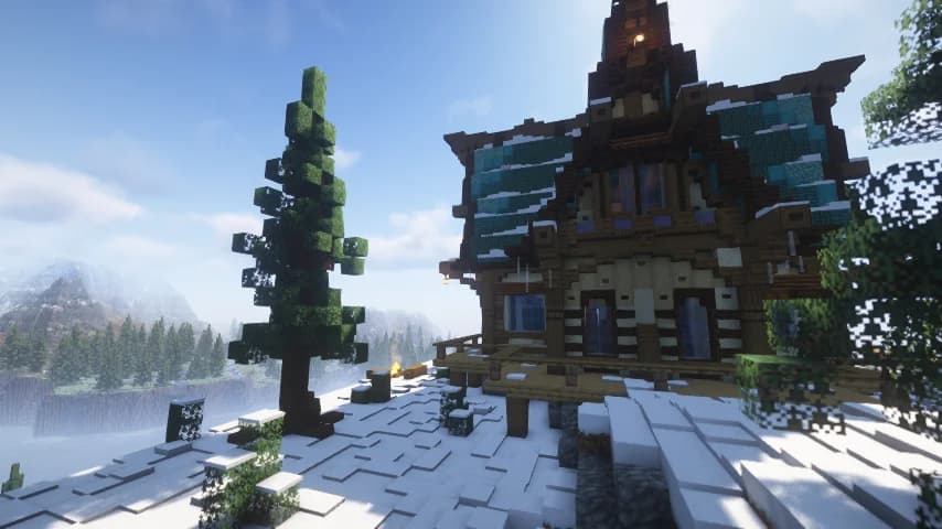 Snowy Medieval Fantasy House 2 - Minecraft Schematic