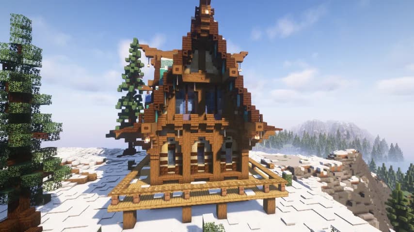 Snowy Medieval Fantasy House 4 - Minecraft Schematic