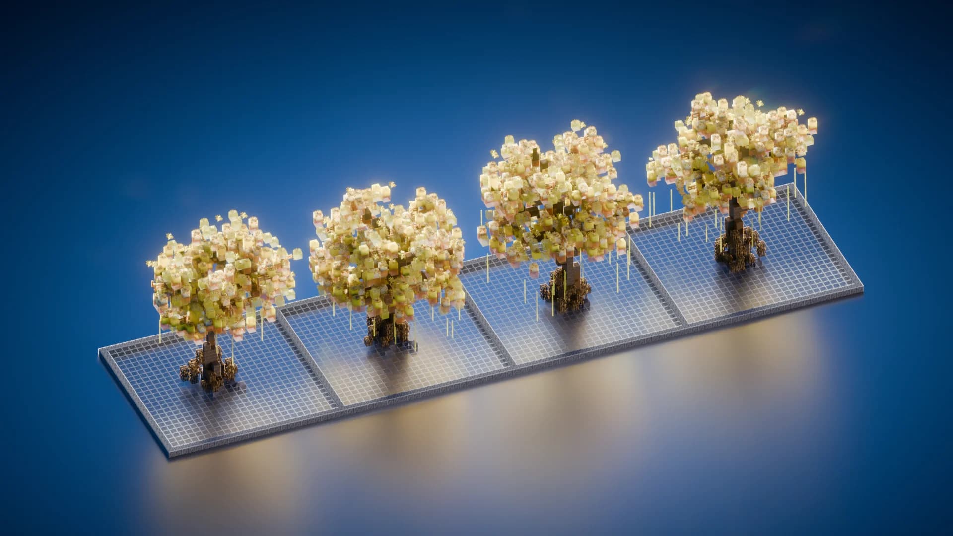 4 Yellow Trees - Minecraft Schematic