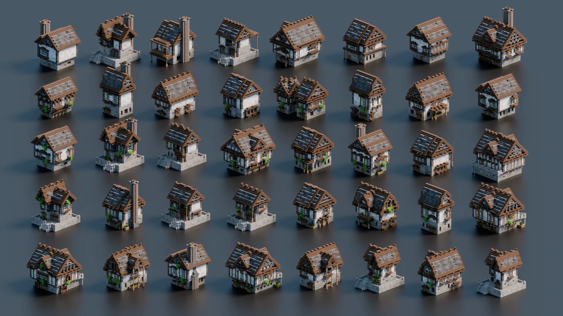 40 Medieval Houses - Collection Horizon - Minecraft Schematic