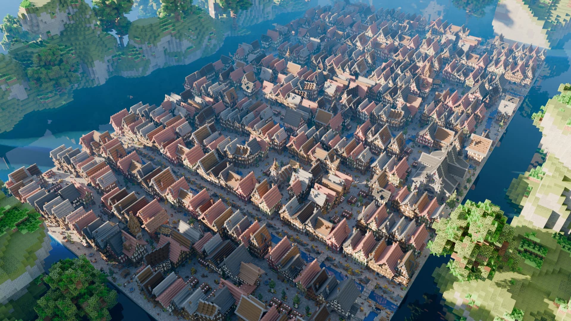 Big Medieval Town (+300 Houses with interior)