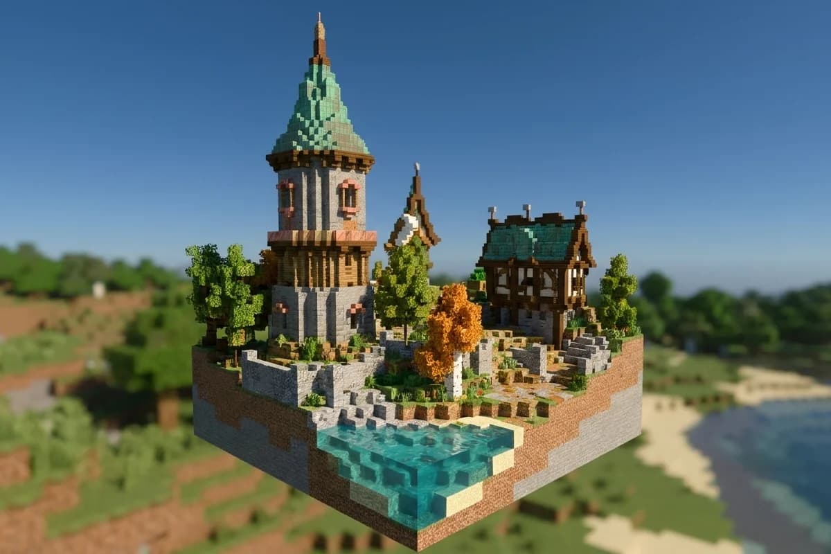 Medieval Twin Towers Estate - Minecraft Schematic